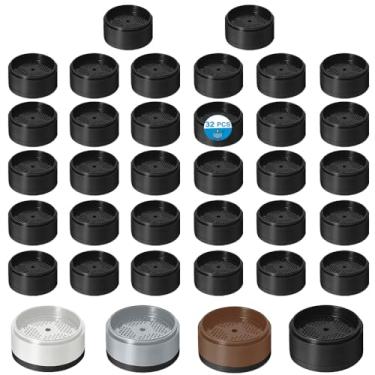 Imagem de Elevadores de cama 2.5 cm, 5.1 cm, 7.6 cm, 10.2 cm resistente, elevador de móveis ajustável para mesa, sofá, poltrona, geladeira, máquina de lavar, blocos empilháveis para cama (pacote com 32, 2,5 cm)