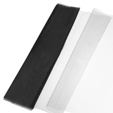 Imagem de Cortinas de pano de fundo de tule de 48 cm por 5,5 jardas para bricolage saia tutu decoração de chuveiro artesanato de casamento suprimentos de festa de aniversário, preto