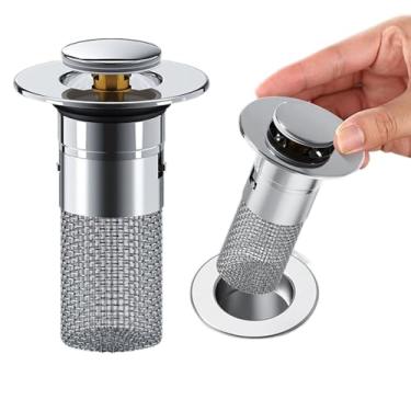 Imagem de Lavatório de aço inoxidável durável, núcleo de salto, multifuncional, filtro de ralo de chão, armadilha de cabelo de malha para acessório de banheiro