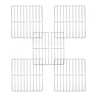 Imagem de Kit Grade Cromada Para Fornos De Embutir 45 Litros - 5 Peças Prata