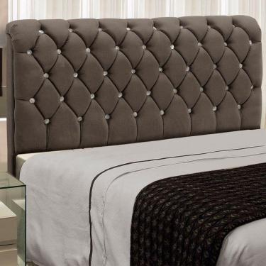 Imagem de Cabeceira Fernanda 1,40 Para Cama Box Casal - Veludo Chocolate