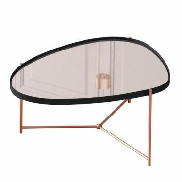 Imagem de Mesa de Centro Organica Alamanda Espelhada com Pés Metálicos - JB Bech