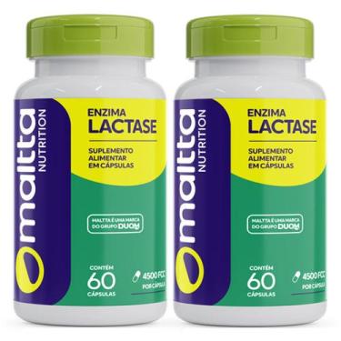 Imagem de Lactase Enzima 60caps 400mg Maltta  Kit 2 Frascos - Duom