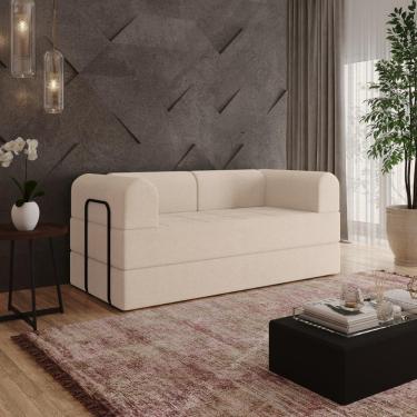 Imagem de Sofá 2 Lugares Estofado D-plus 160 Cm Monaco - Boucle Bege Boucle Bege