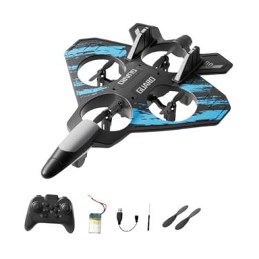 Imagem de Esquirla Avião RC com luzes LED, drones leves, espuma, controle remoto, planador, jato de para adolescentes, adultos e crianças, Azul 24 Minutos