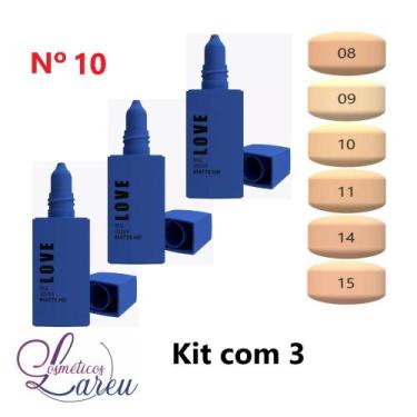 Imagem de -kIT Base Liquida Kc Matte HD 10 (3 UN.) - Max Love