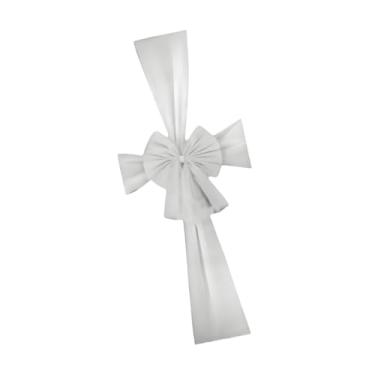 Imagem de shamjina Laço de guirlanda de Natal, laço para árvore de Natal, lareira, decoração para festas, decoração de Natal, grande, artesanal, elegante, grande, Cinza