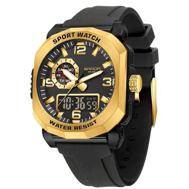 Imagem de Relógio Digital Masculino Dual Display Esportivo À Prova D `Água Impermeavel 5atm