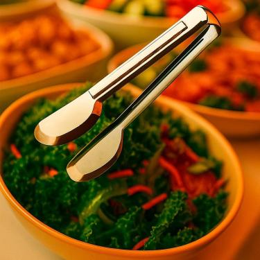 Imagem de Pegador Pegadores De Massa 28CM Pão Saladas Para Cozinha Em Aço Inox Multiuso Universal