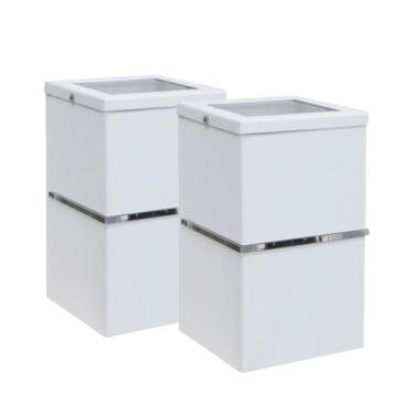 Imagem de Kit 2 Arandelas Taschibra Hadar V1V Alumínio Vidro 1x G9, Branca