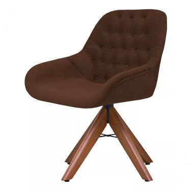 Imagem de Poltrona Decorativa Alice Suede Capitone Pe Palito Unidecor Marrom