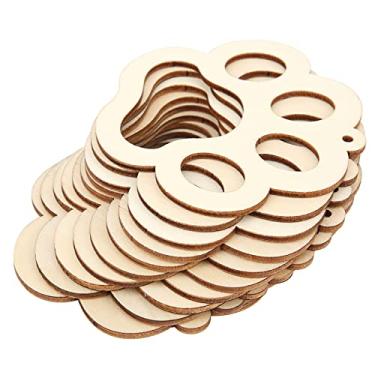 Imagem de RiToEasysports 30 Peças de Madeira Buraco Material de Madeira para Artesanato Decorações para árvore de Natal e Cerca de Jardim