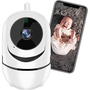 Imagem de Câmera Smart Segurança Baba Eletrônica Ip WiFi Giratória Panorâmica Visão Noturna Microfone Antena Full HD Pet Vigilância Ambientes Internos e Externos Compatível Com SmartPhones PREMIUM