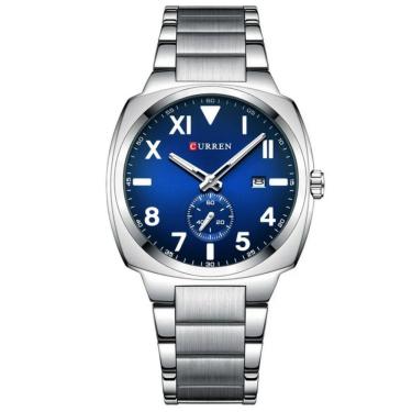 Imagem de Relógio De Quartzo Masculino Esportivo Em Aço Inoxidável à Prova D´agua Azul
