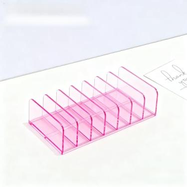 Imagem de Organizador de cosméticos acrílico para penteadeira, estojo de exibição de maquiagem e suporte de batom - estojo de exibição cosmética para lábios, brilho labial, delineador de olhos, lápis de