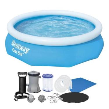 Imagem de Kit Piscina Inflável + Bomba De Ar + Lona e Capa + Filtro - bestway, 2
