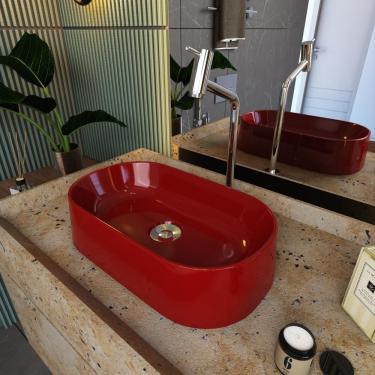 Imagem de Cuba Apoio Oval Laila O42w Vermelho