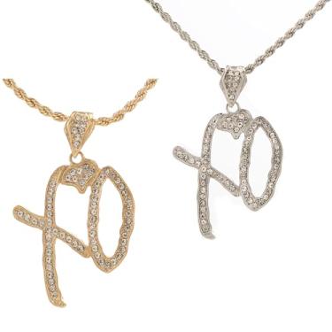 Imagem de ZCVFA Colar unissex High Hip Hop XO com pingente de letra, novo 2026 Rock Rapper, moda, pingente exagerado de zircônia cúbica com corrente de corda, acessórios modernos, presente criativo, Zinco