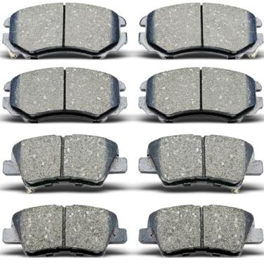Imagem de DYZJKWJW D924 D1313 Conjunto de pastilhas de freio de cerâmica dianteiras traseiras adequadas para Hyundai Elantra/Sonata/Azera para Kia Amanti/Soul