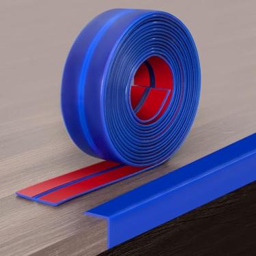 Imagem de Protalwell Protetor De Canto Parede, Acabamento Removível E Adesivo, Proteção Moldagem Borracha Flexível, Borda Autoadesivo Em Forma L Para Teto, Azul, 3/4 Pol., 3 M