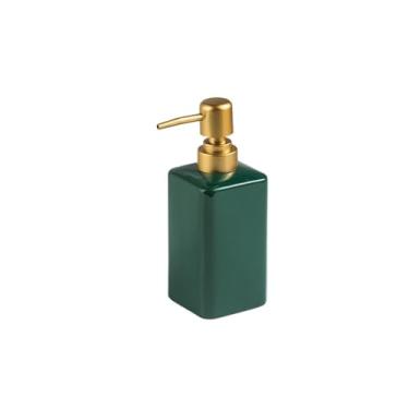 Imagem de Dispensador de sabão Dispensador de sabonete cerâmica com bomba, loção líquida para xampu, banheiro e cozinha(Green)