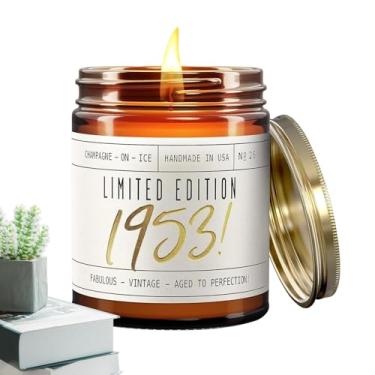 Imagem de Vela de aniversário para mulheres, vela de terapia | Vela perfumada com de inverno, velas de soja de 9 onças | Decoração de casa, velas em jarra com 40 horas de queima para mãe, irmã, Natal,