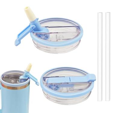 Imagem de Pacote com 2 tampas de substituição para Stanley Quencher e ProTour, tampas à prova de vazamento 2025, tampas à prova de vazamento, tampas de copo à prova de poeira, reutilizáveis para acessórios