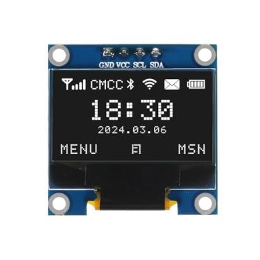 Imagem de 1 Módulo de tela OLED I2C IIC de 0,96 polegadas 12864 128 x 64 pixels SSD1306 mini placa de tela OLED auto-luminosa compatível com Arduino Raspberry Pi (branco)