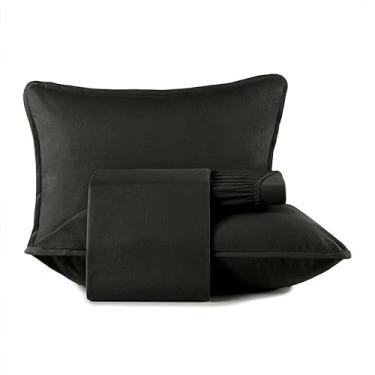 Imagem de Altenburg, Jogo Cama Queen 4 Pcs Malha Fio Penteado Preto Altenburg