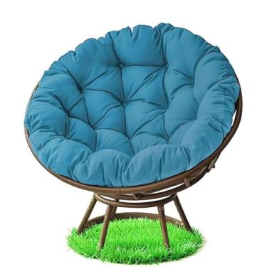Imagem de Almofada Papasan para cadeira Papasan ao ar livre, almofada de balanço macia espessa para pendurar cadeira Papasan, almofada confortável e durável para pátio, jardim, varanda e uso interno (azul, 140