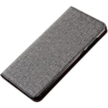 Imagem de POYUFRG Capa de couro para Xiaomi 17 Pro Max/17 Pro/17, capa de telefone carteira fina flip magnética com compartimentos para cartões, cinza, 17 ProMax