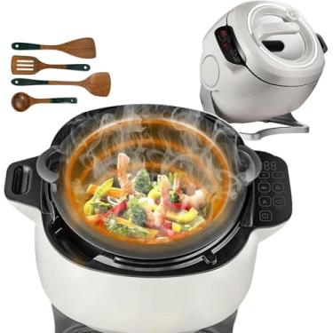 Imagem de Processador de alimentos comercial automático, máquina de cozinhar 6L, máquina de fritar, processador de alimentos tipo tambor, robô refogado, configurações de tela sensível ao toque - ajuste de