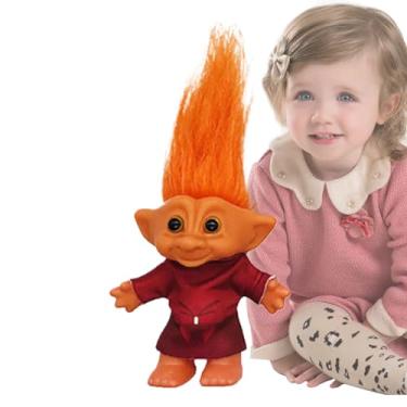 Imagem de Pequenos brinquedos de troll, bonecos fofos de Natal - decoração de férias colecionáveis, adoráveis estatuetas de prateleira, ornamento decorativo retrô de mesa para estante de quarto de crianças