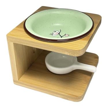 Imagem de Fxzqgnh Queimador de Cerâmica para óleos Essenciais, Suporte para Vela Tealight, Presente de Boas-vindas, Difusor de óleos de Mesa, Forno, Aquecedor de Cera P, Verde, Tamanho real