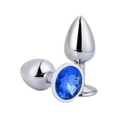 Imagem de Plug Anal De Metal Com Pedra Plug Pequeno Estímulo Visual Térmico Higiene PL007P (LILÁS)