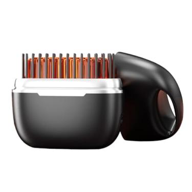 Imagem de Alisador de cabelo com escova | Alisadores portáteis de aquecimento rápido - Ferramenta para pentear menos frizz, escova alisadora mais suave para viagens, acampamento, meninas, casa dormitório