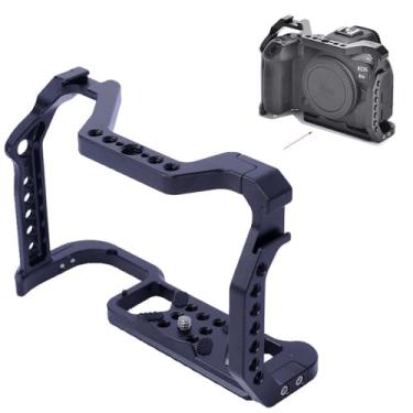 Imagem de Gaiola de câmera com placa de liberação rápida Arca-Swiss compatível com Canon EOS R5 R6 R5C R5II R6II, suporte de suporte estabilizador de metal DSLR Rig com sapata fria para filmagem, filmagem e