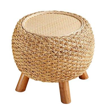 Imagem de Banquetas otomanas, cadeiras de videira narciso, banco de madeira, banquinho de madeira, banquinho de vime, banquinho para maquiagem, chá e banquinho, 36 x 35 cm
