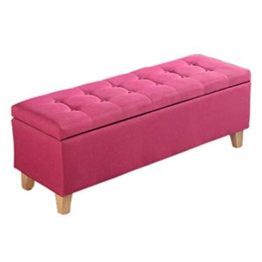 Imagem de Banqueta de armazenamento de madeira maciça para sofá, tecido retangular, multifunções para cama, loja de roupas, banco de sapatos para mudar de roupa