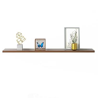 Imagem de Prateleiras flutuantes montadas na parede, prateleira de parede rústica de madeira maciça natural, capacidade de carga de 15 kg, para banheiro, quarto, sala de estar, cozinha, prateleiras de