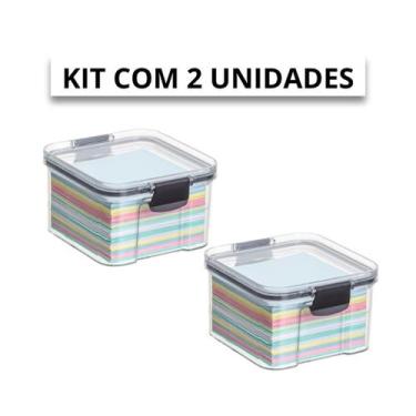 Imagem de Kit 2 Organizadores Slim Herméticos com Trava  450ml  1800 - PLASNORTH