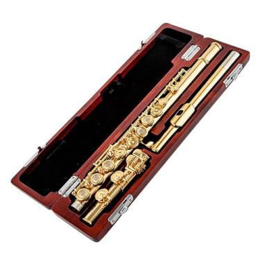 Imagem de Flauta de cobre banhada a ouro francês 16 teclas C com caixa de armazenamento e acessórios