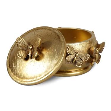 Imagem de Porta Joias Poliresina Bee Happy Dourado Decoração - Tuut