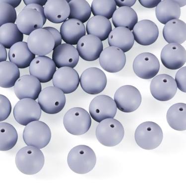 Imagem de 50 peças de contas redondas de silicone para caneta, contas focais de silicone de borracha de 15 mm, contas espaçadoras soltas para canetas com contas, chaveiro, colar, pulseira, joias, faça você