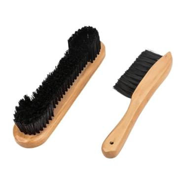 Imagem de Colaxi Conjunto de 2 escovas para mesa de bilhar, acessórios para sinuca com cabos de madeira, ferramentas portáteis de limpeza para sala de jogos de clube.