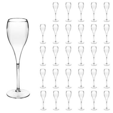 Imagem de Taça de Espumante 120ml Kit 30un Brut Alto Padrão Acrílico - NEOPLAS, 