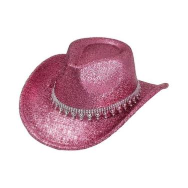 Imagem de Chapéu De Cowboy Ocidental Com Strass Prateado Para Homens, Estilo Jaz