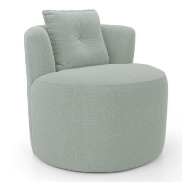 Imagem de Poltrona Orgânica Living Bob Com 01 Almofada Bouclê Verde Menta - Desk Design