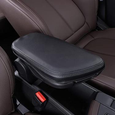 Imagem de Being Up Capa de console central de carro adequada para BMW X1 2016-2021, X2 2019-2022 protetor de almofada de caixa de apoio de braço de couro à prova d'água, preto com pontos pretos