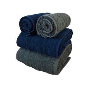 Imagem de Jogo 4 Toalhas de Banho e Rosto Super Grossa Loft Macia 100% Algodão A